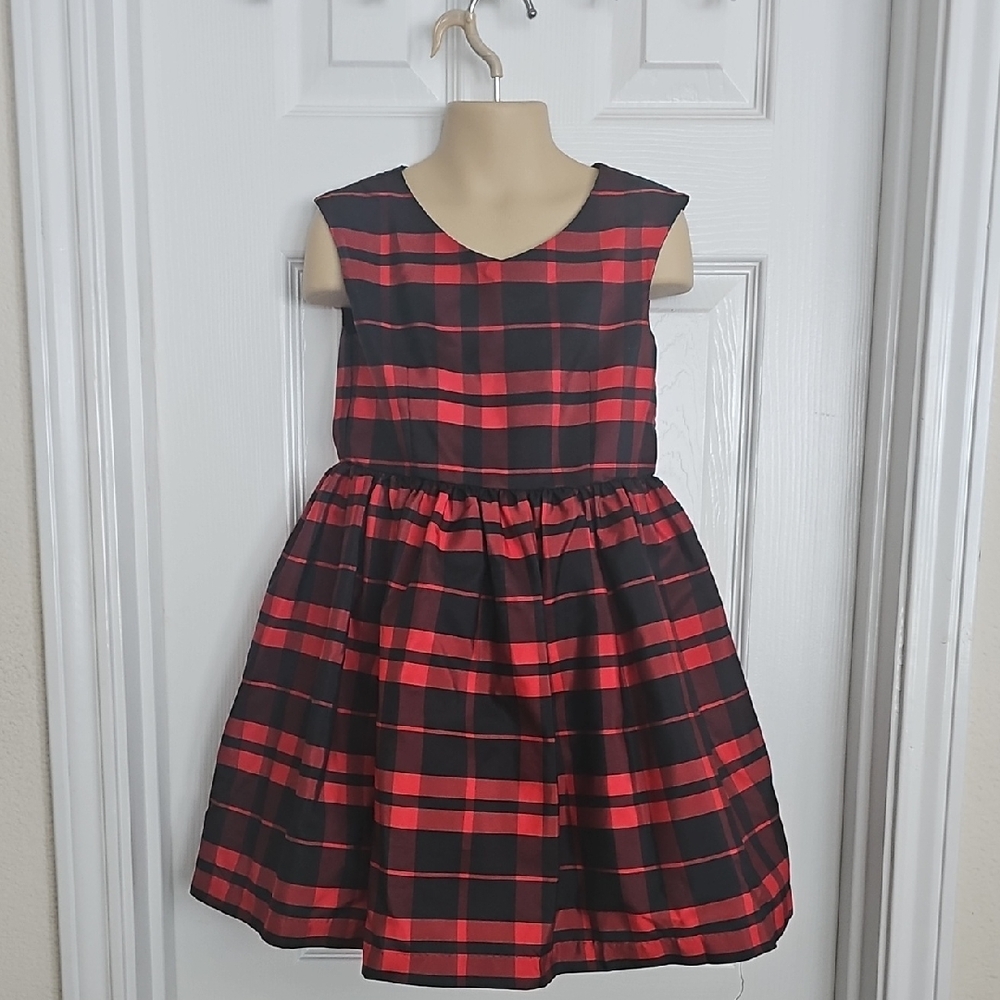 Stylish Kids Plaid Dress in Red and Black